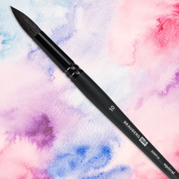 Кисть художественная профессиональная Art Classic, белка, круглая, № 10, короткая ручка, Brauberg — картинка 5