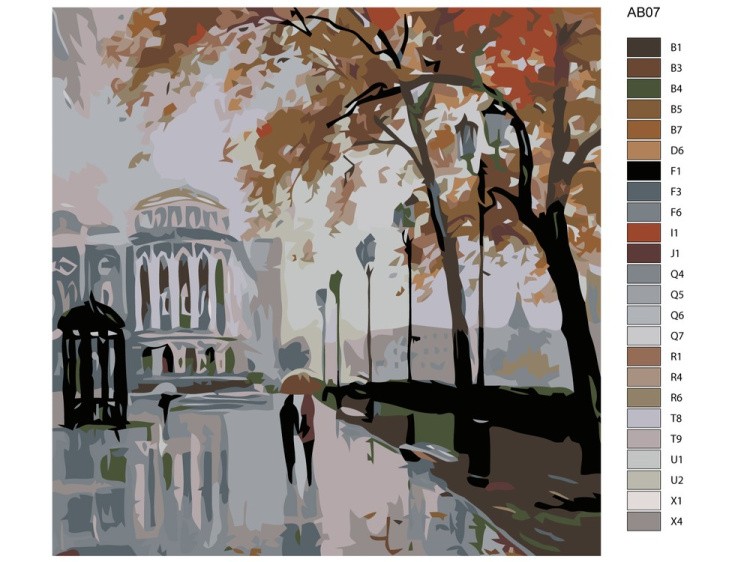 Картина по номерам «Дождливый город» — картинка 2