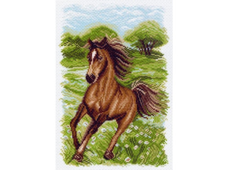 Рисунок на канве «Пейзаж с лошадью»