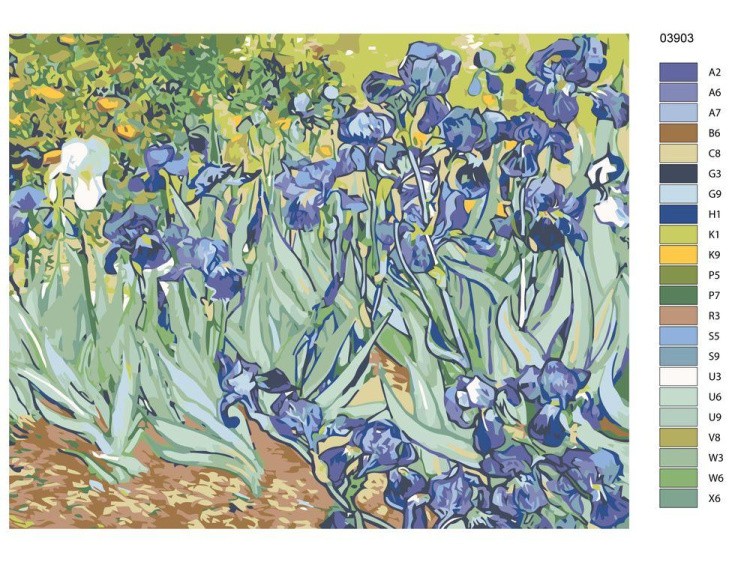 Картина по номерам «Синие цветы» — картинка 2