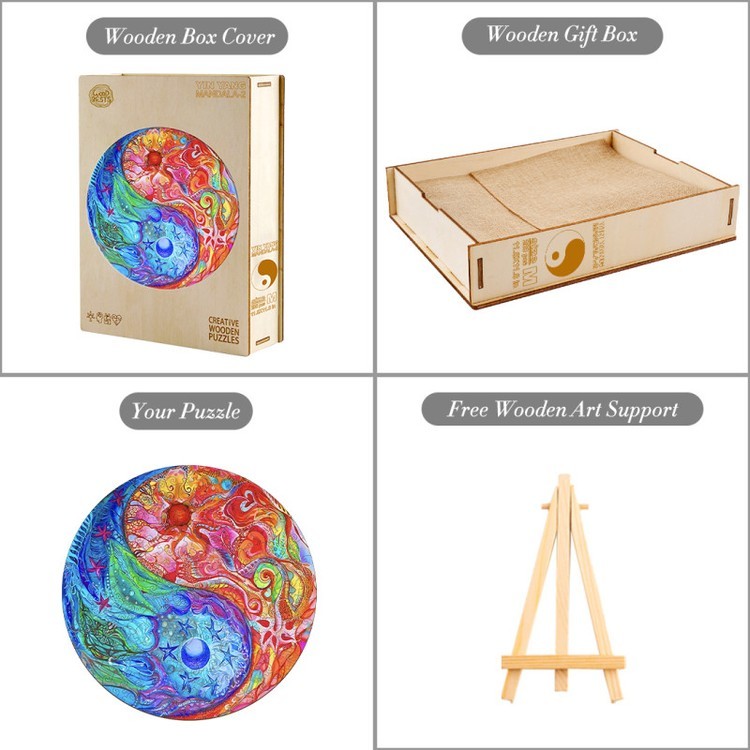 Деревянные пазлы «Разноцветный Инь-Ян L», Woodbests — картинка 4