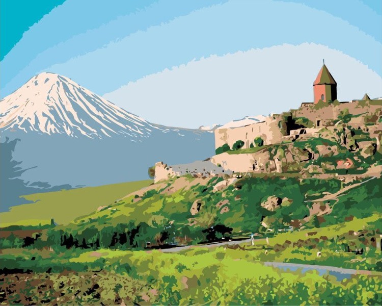 Картина по номерам «Замок в горах»