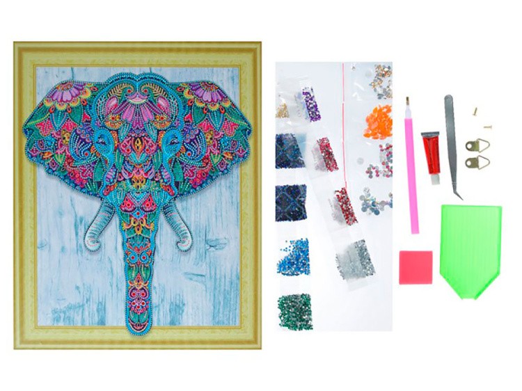 Алмазная вышивка 5D «Индийский слон» — картинка 2