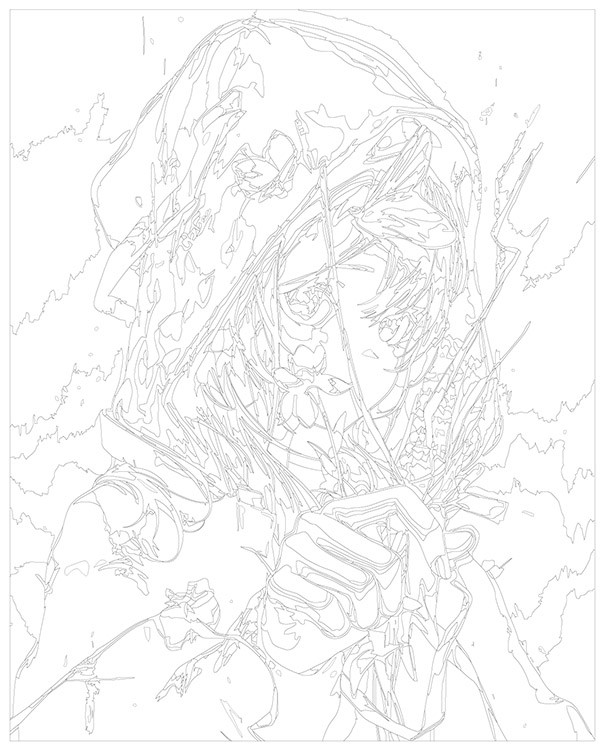 Картина по номерам «Аниме: Девушка с цветком и бабочкой» — картинка 3