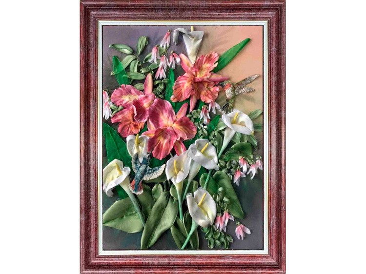 Вышивка лентами «Колибри» — картинка 2