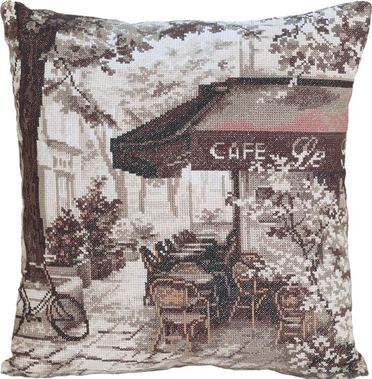 Набор для вышивания «Подушка. Парижское кафе»