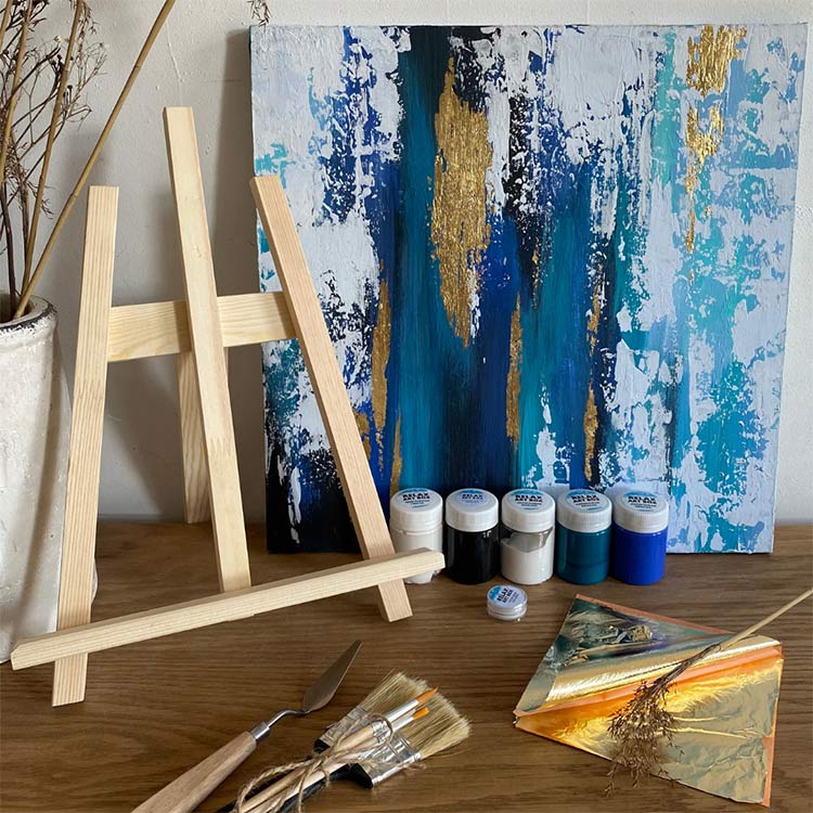 Набор для рисования с поталью и текстурной пастой «Blue wall» — картинка 3