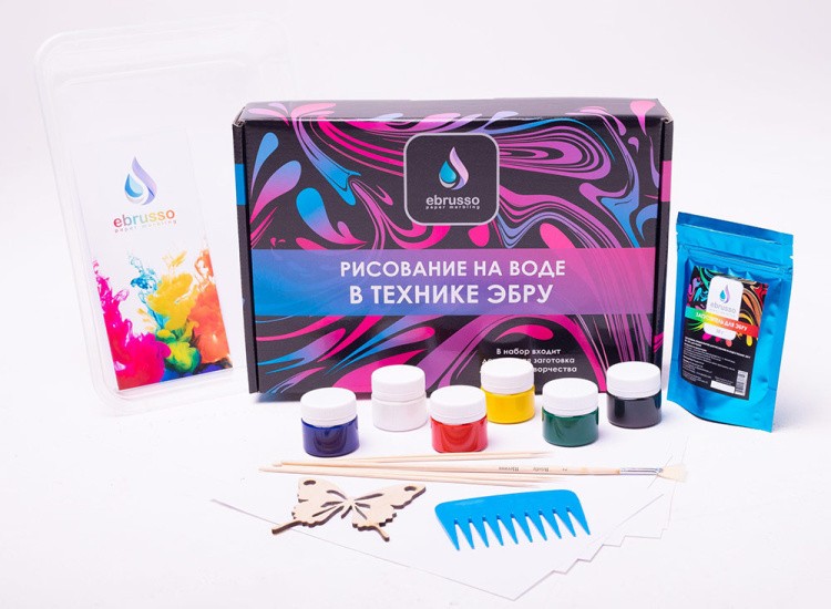 Набор для рисования эбру «MINI» 6 цветов, Ebrusso — картинка 3