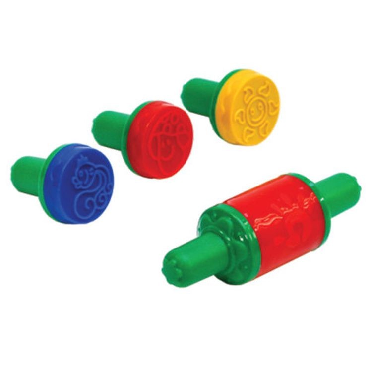 Пластилин на растительной основе (тесто для лепки) Луч, 6 цв, 420г, штампики 3 шт. — картинка 2