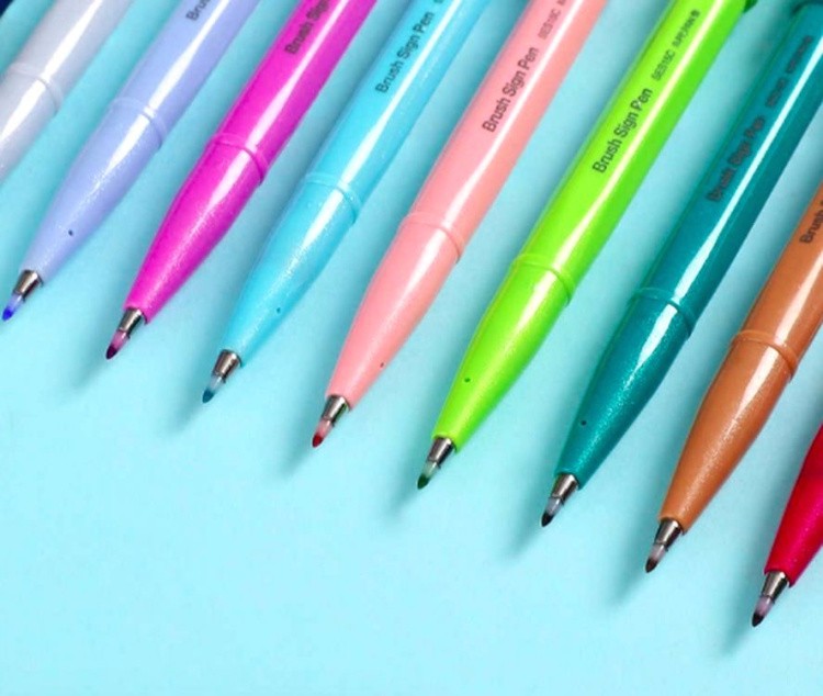 Фломастер-кисть Brush Sign Pen, 2 мм, цвет: черный, Pentel — картинка 5