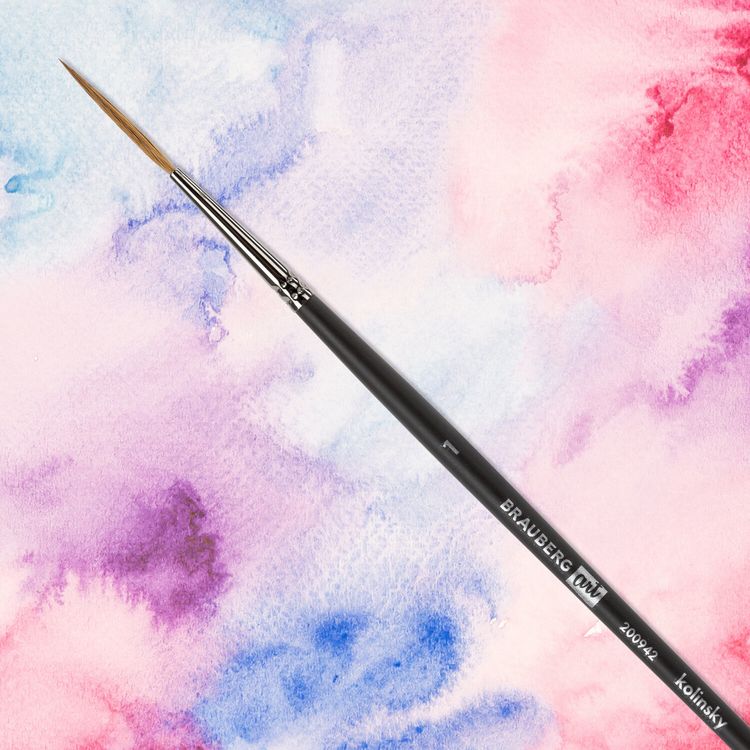 Кисть художественная профессиональная Art Classic, колонок, лайнер, № 1, короткая ручка, Brauberg — картинка 5