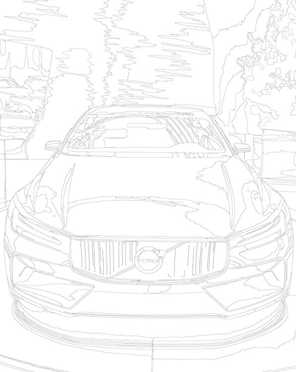 Картина по номерам «Спортивная машина Вольво в салоне 40x50» — картинка 3