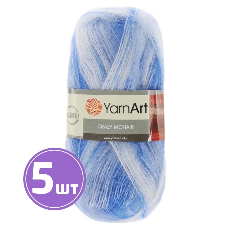 Пряжа YarnArt Mohair Crazy (2019), мультиколор, 5 шт. по 100 г