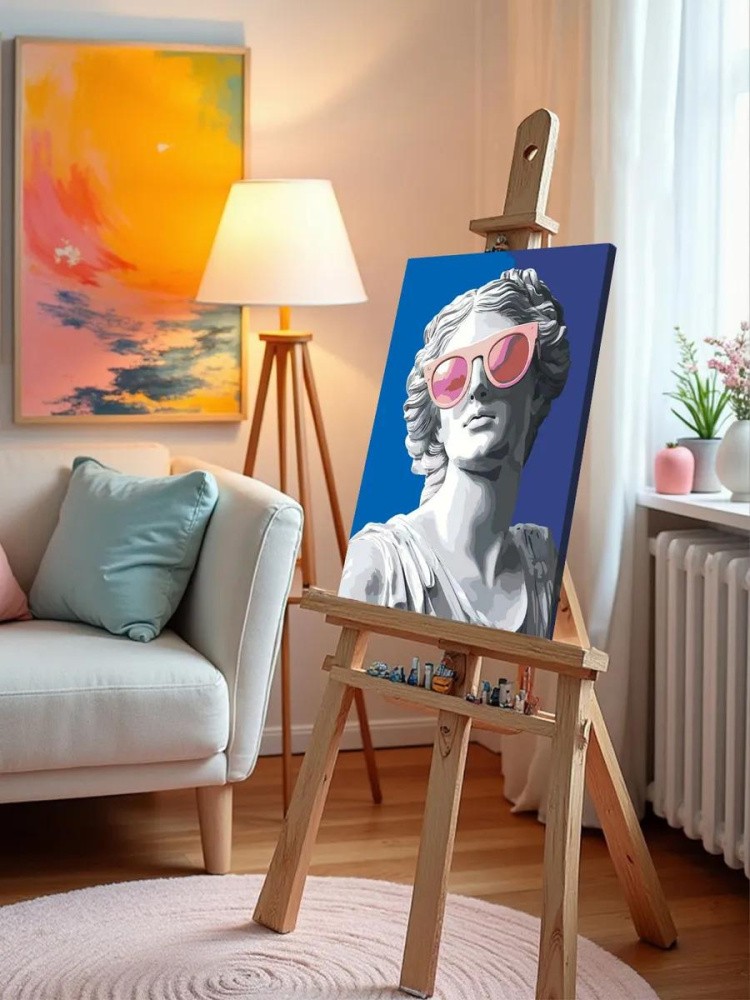 Картина по номерам «Розовая: античная статуя, венера в очках» — картинка 10