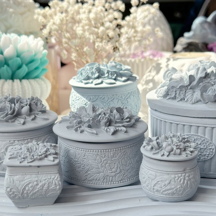 Силиконовый молд - Контейнер/банка для свечей с крышкой №4, d 7 см, 1 шт. — картинка 6