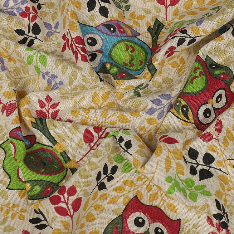 Ткань Лен, 140 г/м², 5 м x 150 см, цвет: желтый, животный принт, TBY — картинка 3