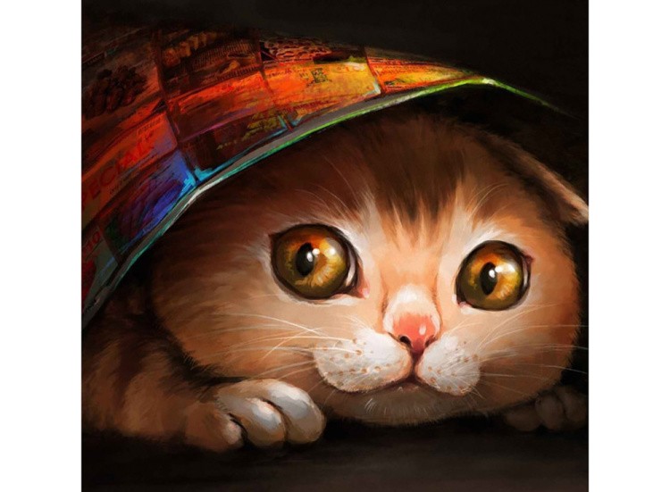 Открытка по номерам «Котишка-шалунишка» — картинка 2