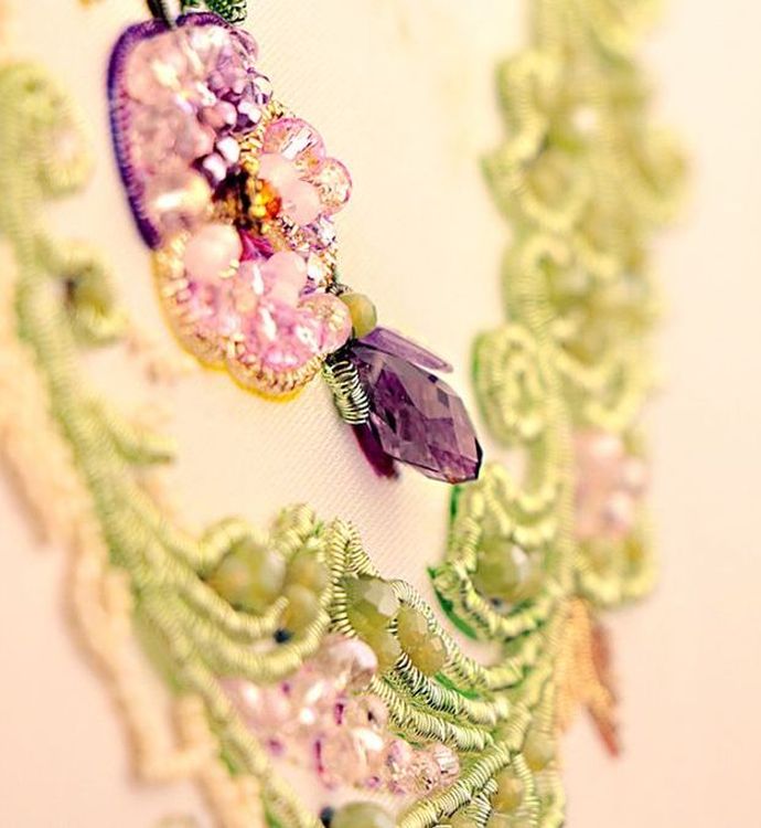 Набор для вышивания хрустальными бусинами «Цветочное кружево. Виолы» — картинка 4