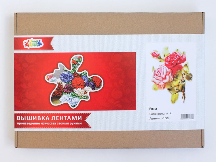 Вышивка лентами «Розы» — картинка 10