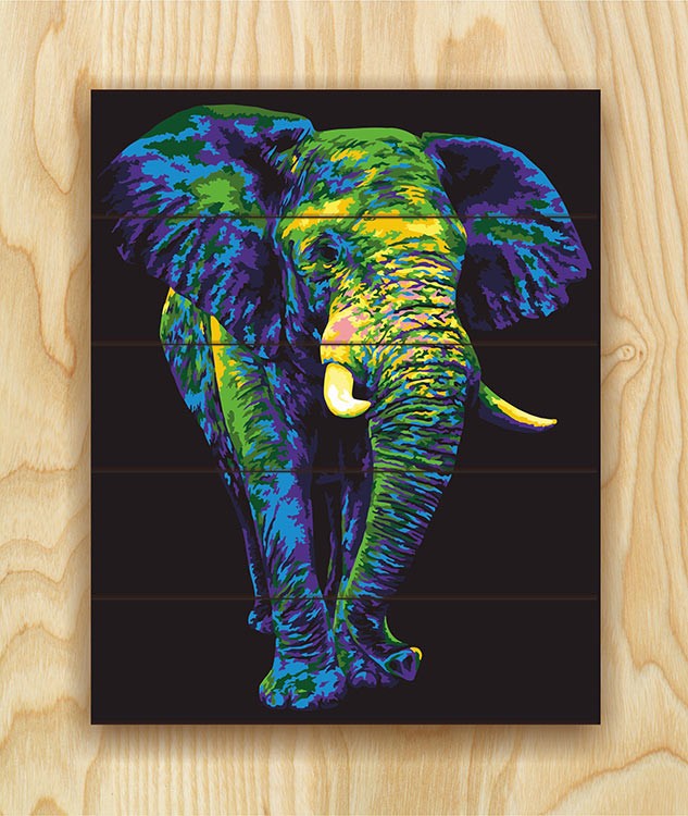 Картина по номерам по дереву Flamingo «Таинственный слон» — картинка 2