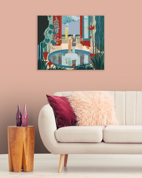 Картина по номерам «Две женщины сплетничают у фонтана» — картинка 3