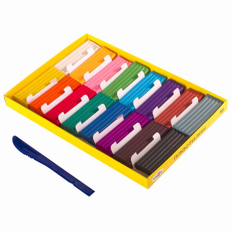 Пластилин Gamma «Юный художник NEW», 16 цветов, 224 г, со стеком — картинка 3