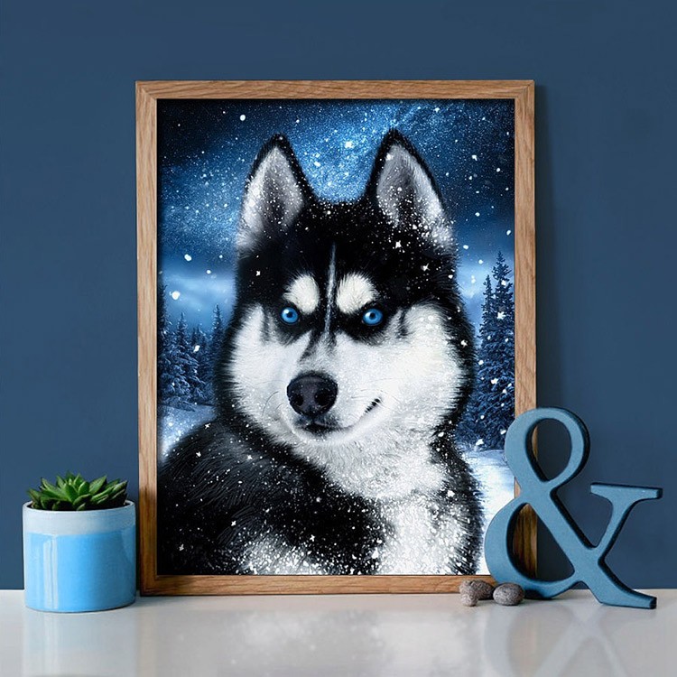 Алмазная вышивка «Хаски в снегу» — картинка 2