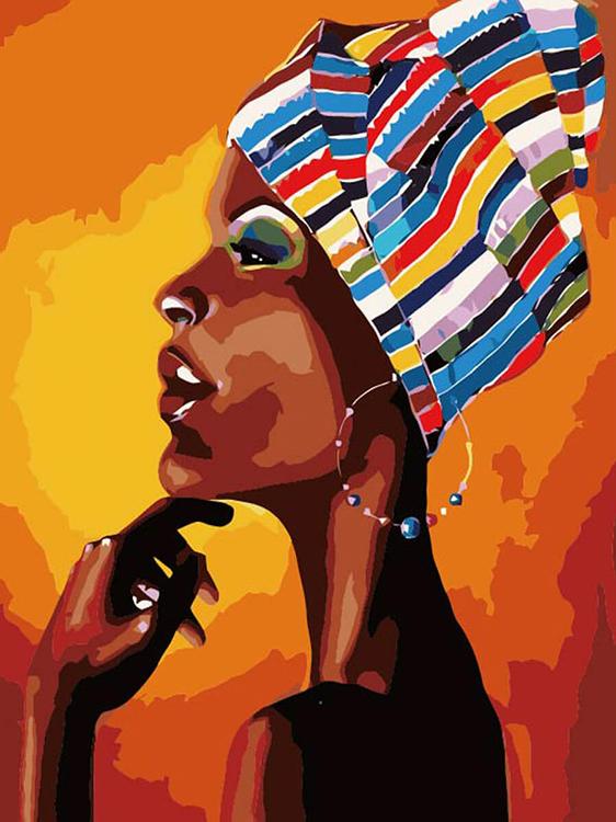 Картина по номерам «Портрет африканки»