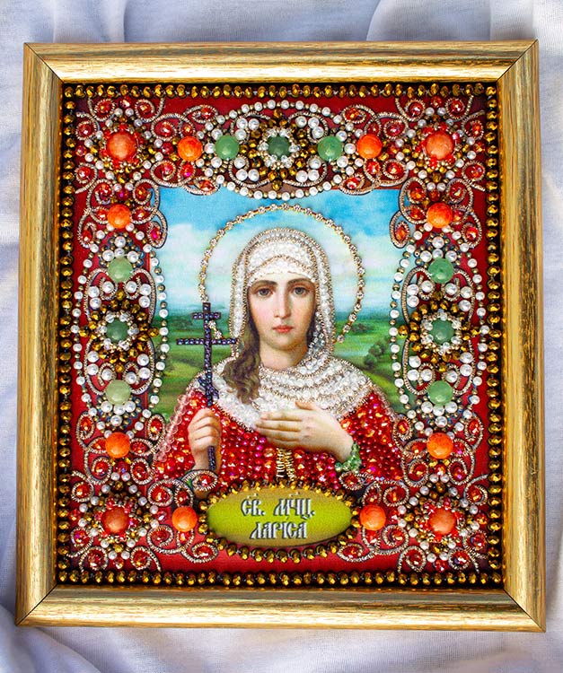 Вышивка Образа в каменьях «Святая Лариса» — картинка 2