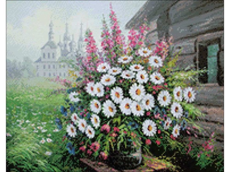 Алмазная вышивка «Букет полевых цветов» — картинка 2