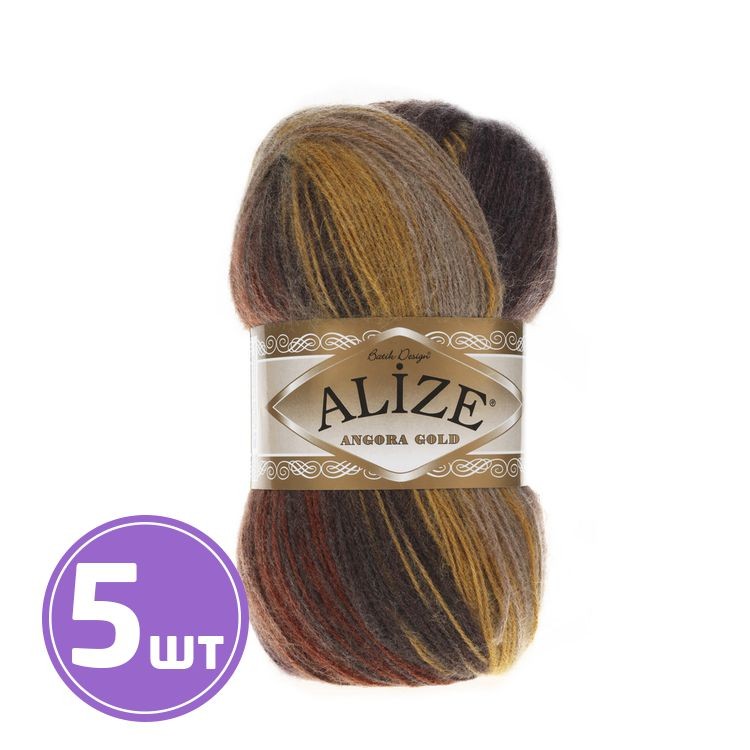 Пряжа ALIZE Angora Gold Batik (3379), мультиколор, 5 шт. по 100 г