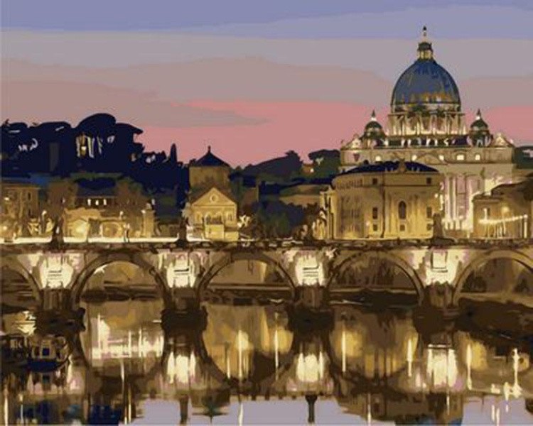 Картина по номерам «Очарование ночного Рима»