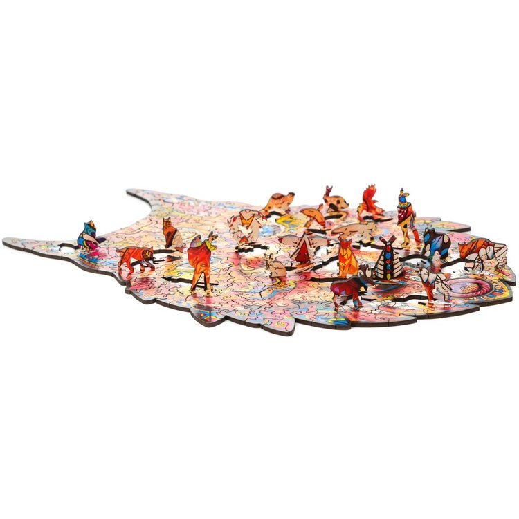 Деревянный пазл Unidragon «Нежная рысь», размер M (А4) — картинка 8