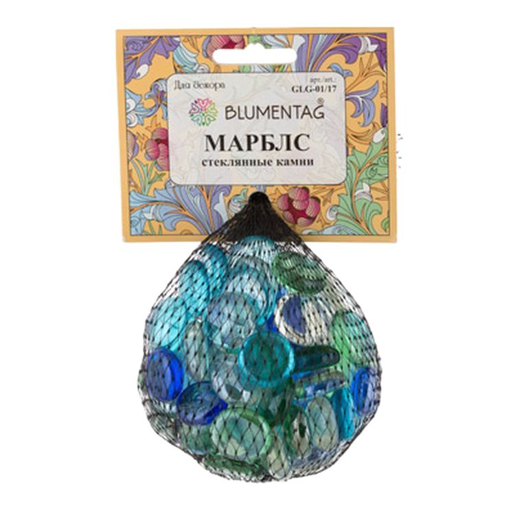 Камни стеклянные марблс, 17 - 19 мм, 6 шт. по 340 г, цвет: ассорти, Blumentag — картинка 3