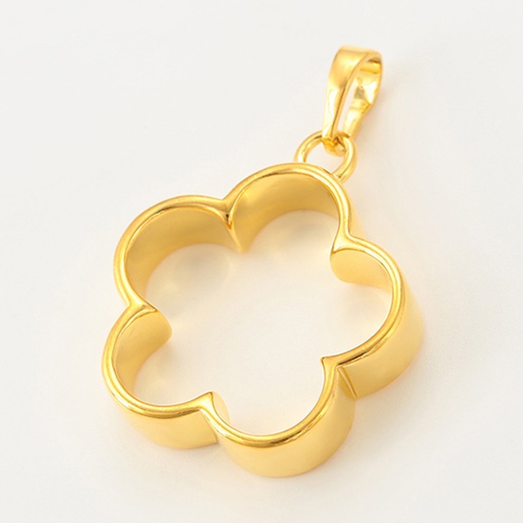 Металлический молд для кулона цветок, цвет: золото, 1 шт. — картинка 3