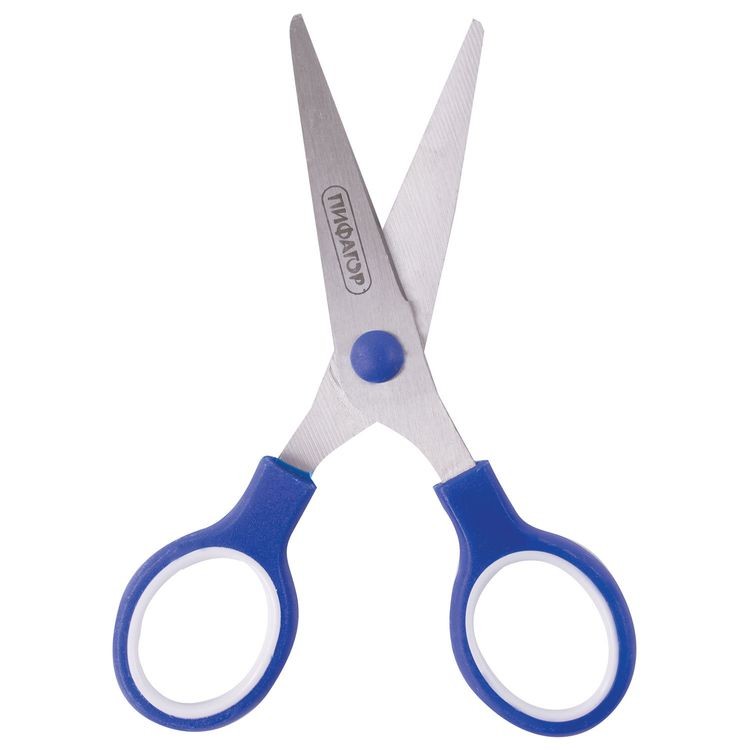 Ножницы 130 мм, резиновые вставки, ПИФАГОР — картинка 5