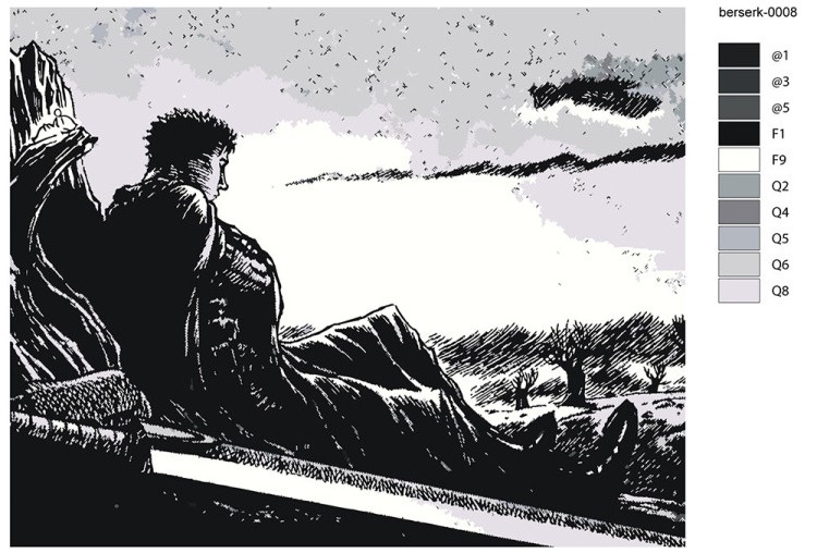 Картина по номерам «Берсерк Berserk манга аниме: Гатс чб» — картинка 2
