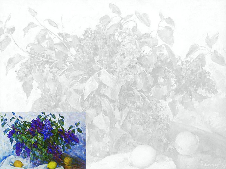 Холст «Сирень и три лимона» — картинка 2