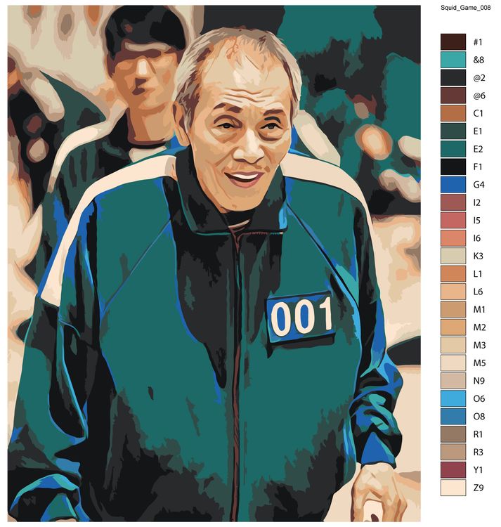 Картина по номерам «Игра в кальмара: О Иль-нэм» — картинка 2