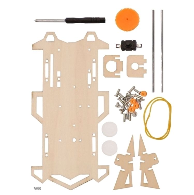 Деревянный конструктор с мотором «Машинка 4WD» — картинка 2