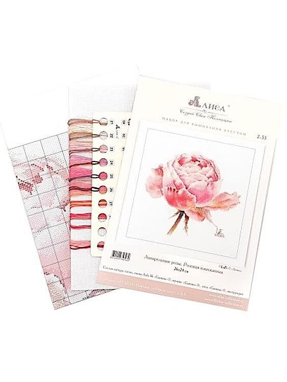 Набор для вышивания «Акварельные розы. Розовая изысканная» — картинка 2