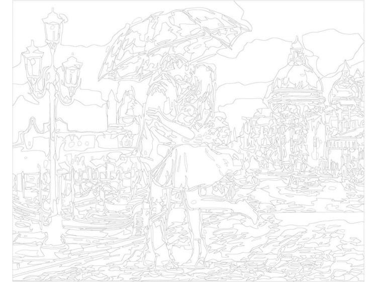 Картина по номерам «Свидание под зонтом» — картинка 3