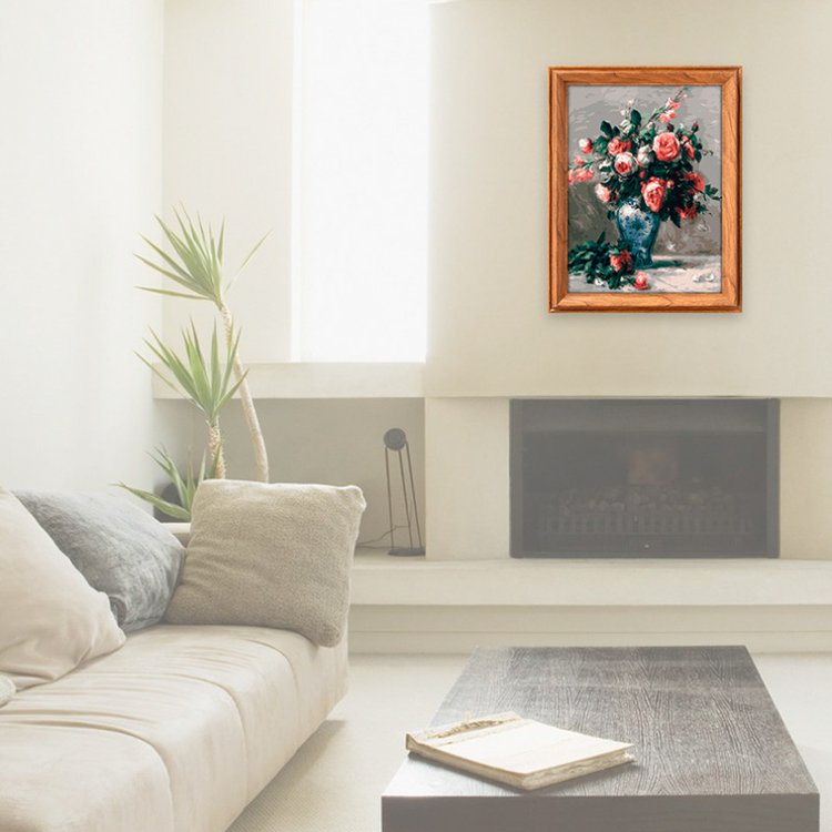 Картина по номерам «Ренуар. Розы в синей вазе» — картинка 6