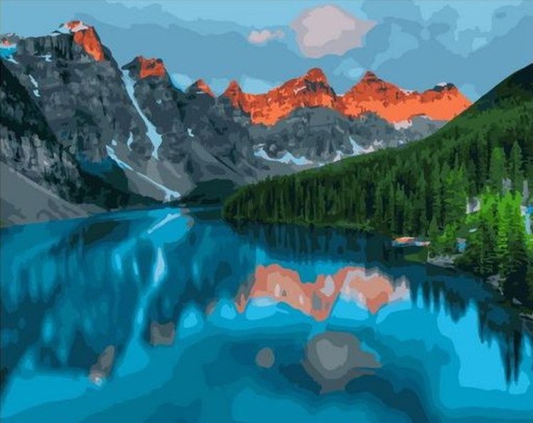 Картина по номерам «Озеро Морейн»