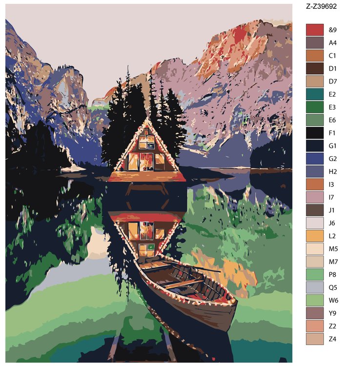 Картина по номерам «Горное озеро» — картинка 2