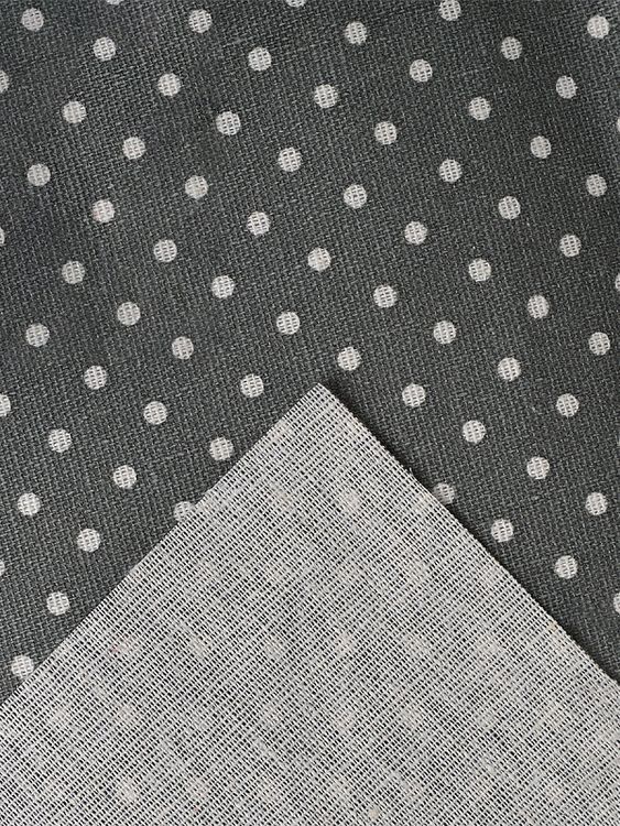 Ткань лен, 140 г/м², 30% лен, 70% хлопок, 3 м, ширина 150 см, цвет: серый, принт, TBY — картинка 4