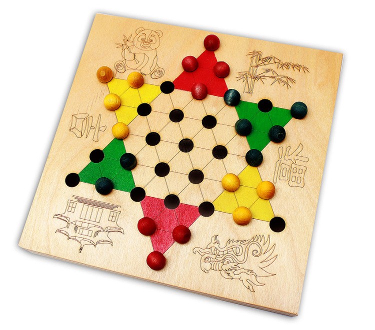 Шашки китайские шестиугольные (уголки) 24х24 см — картинка 2