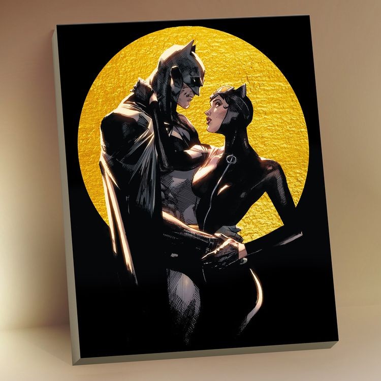 Картина по номерам с поталью «Бэтмен и женщина-кошка»