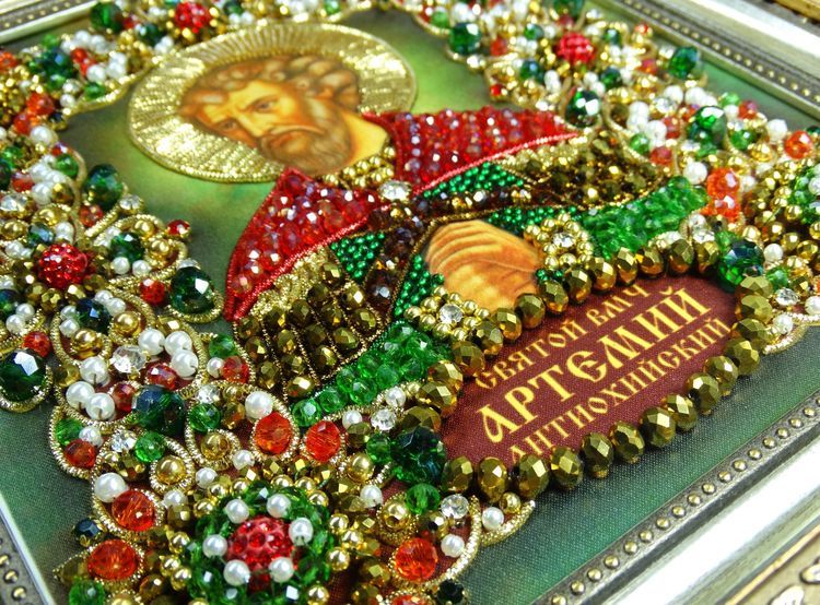 Набор вышивки хрустальными камнями «Святой Артемий» — картинка 2