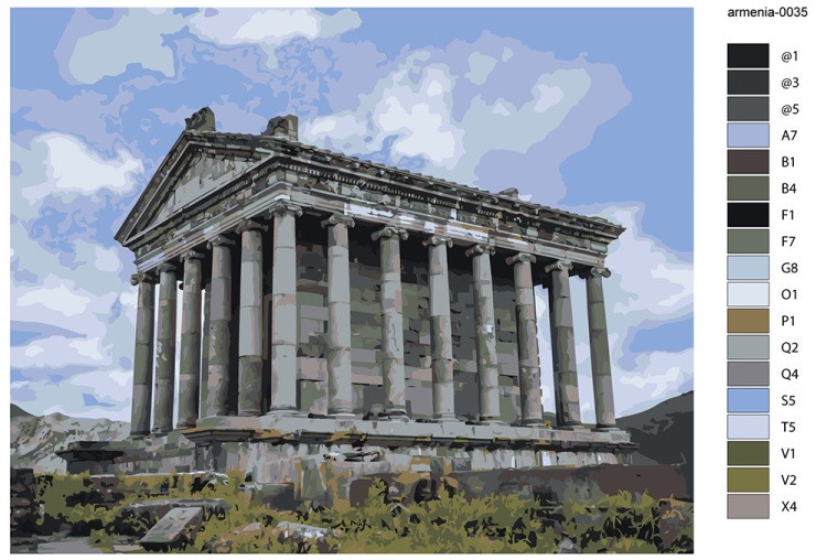 Картина по номерам «Армения: античный храм Гарни 40x50» — картинка 2